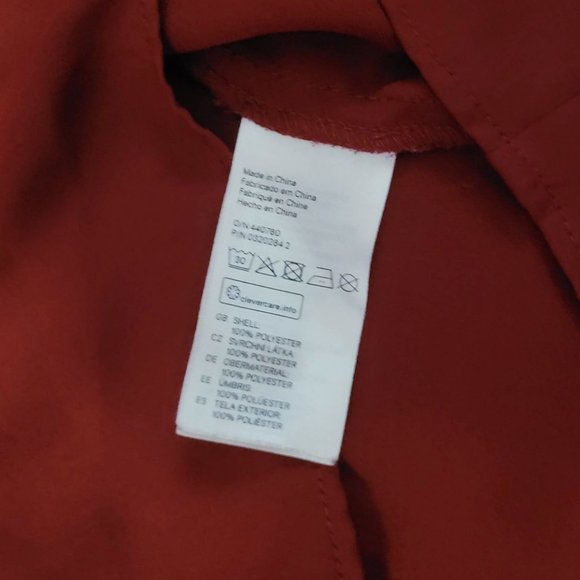 H&M Red Cinched Waist Shirt Dress with Half Sleeves Women's Size 8 NWOT - Picture 4 of 5